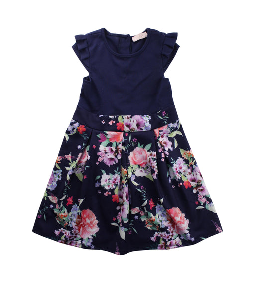 A Blue Short Sleeve Dresses from Lipsy London in size 5T for girl. (Front View)