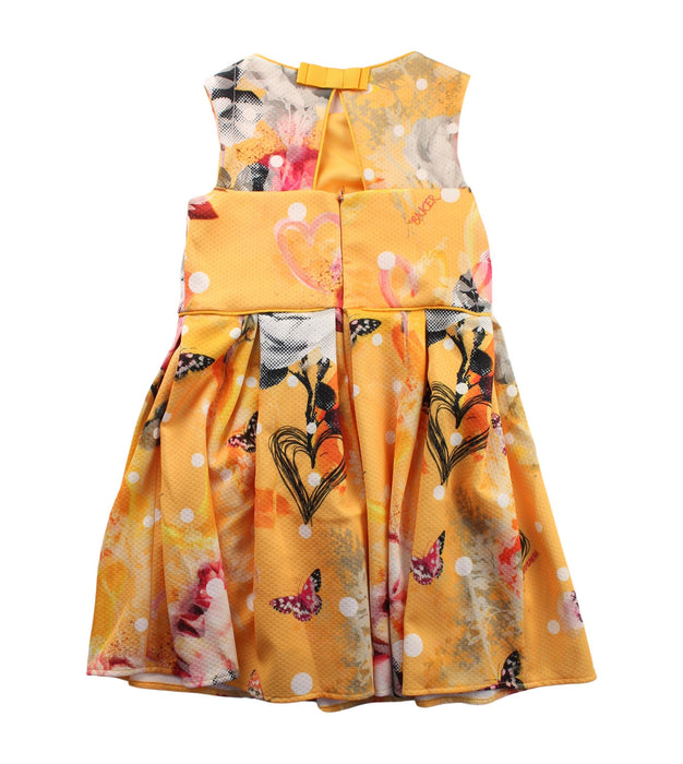 A Yellow Sleeveless Dresses from Baker by Ted Baker in size 5T for girl. (Back View)