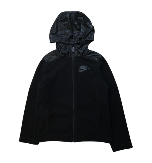A Black Lightweight Jackets from Nike in size 10Y for boy. (Front View)