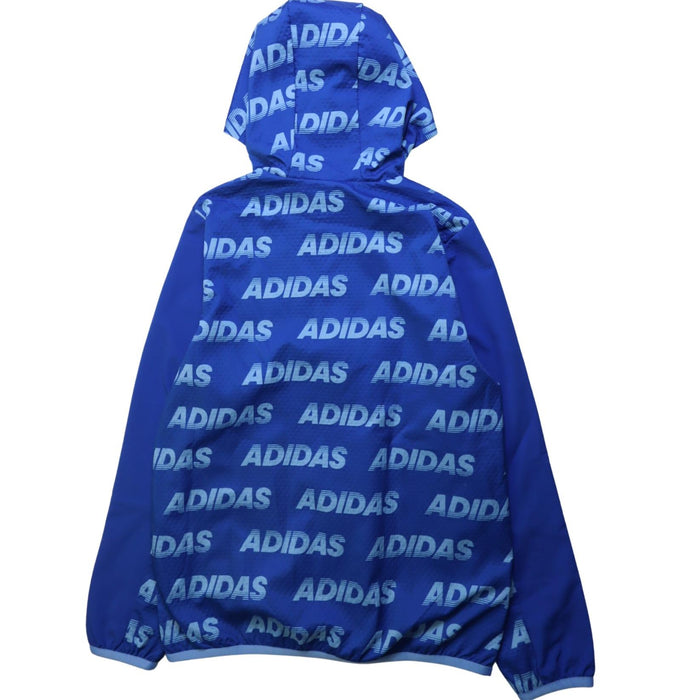 A Blue Lightweight Jackets from Adidas in size 12Y for boy. (Back View)
