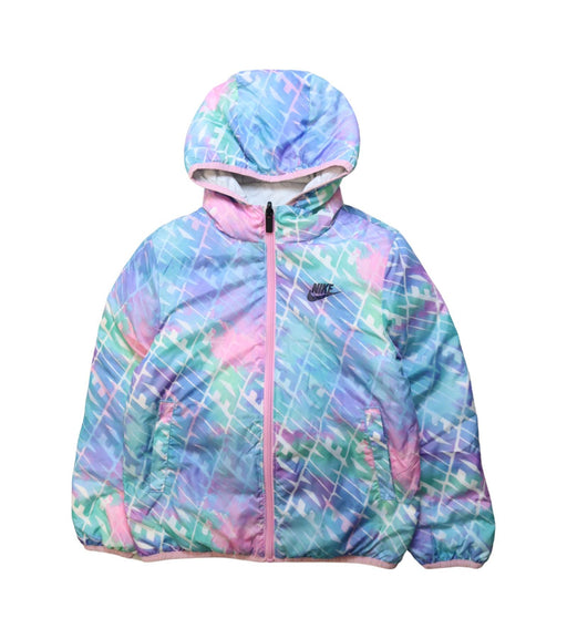 A Multicolour Puffer/Quilted Jackets from Nike in size 7Y for girl. (Front View)