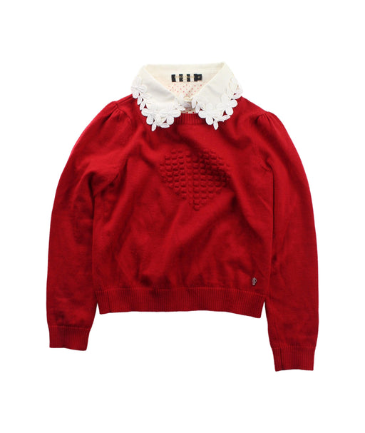 A Red Knit Sweaters from I Pinco Pallino in size 8Y for girl. (Front View)
