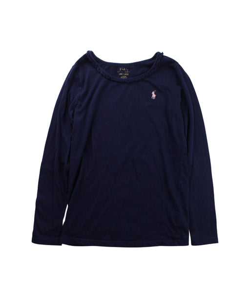 A Blue Long Sleeve T Shirts from Polo Ralph Lauren in size 8Y for girl. (Front View)