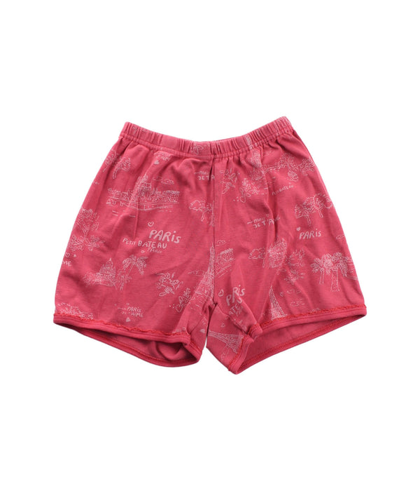 A Red Shorts Sets from Petit Bateau in size 8Y for girl. (Back View)