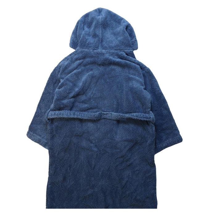 A Navy Bathrobes from The Little White Company in size 7Y for neutral. (Back View)