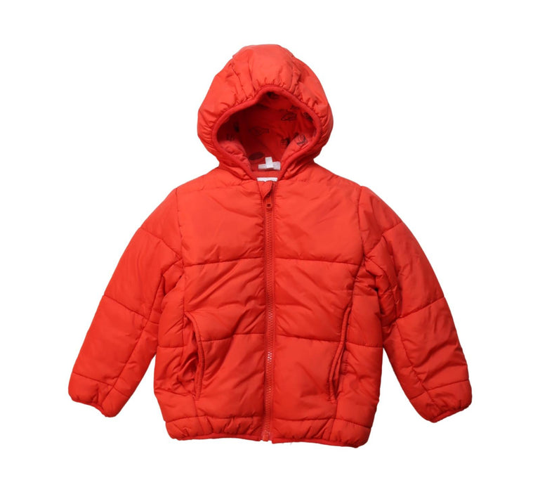 A Orange Puffer/Quilted Jackets from Seed in size 3T for neutral. (Front View)