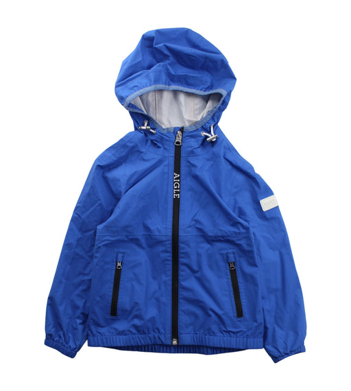 A Blue Lightweight Jackets from Aigle in size 6T for boy. (Front View)