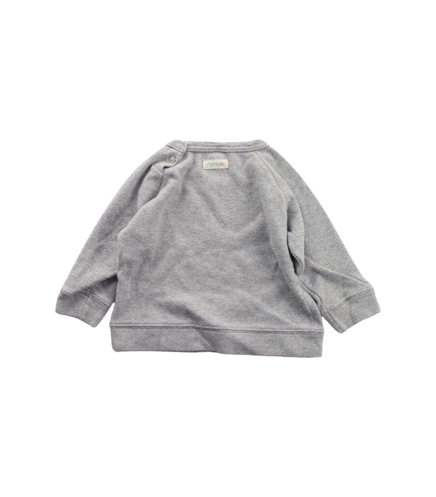 A Grey Crewneck Sweatshirts from Organic Zoo in size 3-6M for boy. (Back View)