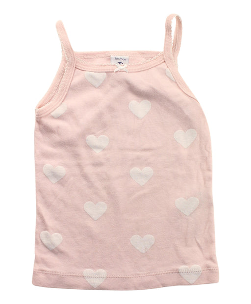 A Pink Sleeveless T Shirts from Petit Bateau in size 3T for girl. (Front View)