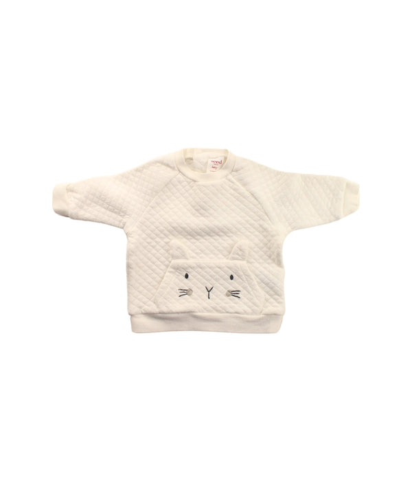 A White Crewneck Sweatshirts from Seed in size 0-3M for neutral. (Front View)