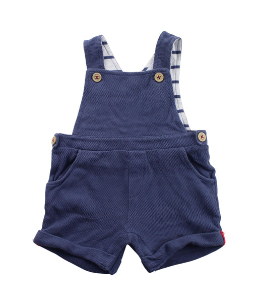 A Blue Overall Shorts from The Little White Company in size 6-12M for boy. (Front View)