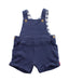 A Blue Overall Shorts from The Little White Company in size 6-12M for boy. (Front View)