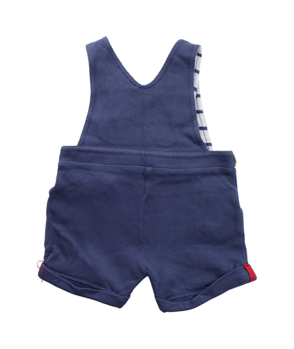 A Blue Overall Shorts from The Little White Company in size 6-12M for boy. (Back View)