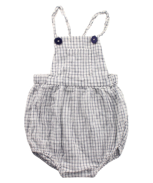 A Blue Overall Shorts from Louis Louise in size 3-6M for girl. (Front View)
