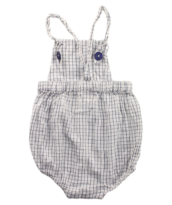 A Blue Overall Shorts from Louis Louise in size 3-6M for girl. (Back View)
