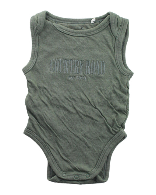 A Green Sleeveless Bodysuits from Country Road in size 3-6M for boy. (Front View)