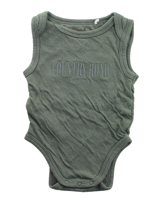 A Green Sleeveless Bodysuits from Country Road in size 3-6M for boy. (Front View)