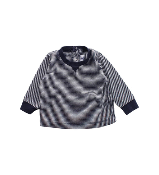 A Blue Buttoned Sweatshirts from Petit Bateau in size 3-6M for boy. (Front View)