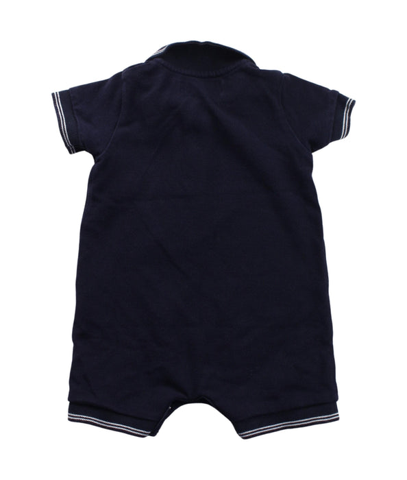 A Blue Short Sleeve Rompers from Petit Bateau in size 3-6M for boy. (Back View)