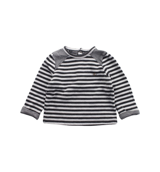 A Black Buttoned Sweatshirts from Petit Bateau in size 6-12M for boy. (Front View)