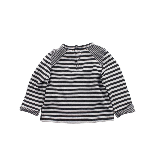 A Black Buttoned Sweatshirts from Petit Bateau in size 6-12M for boy. (Back View)