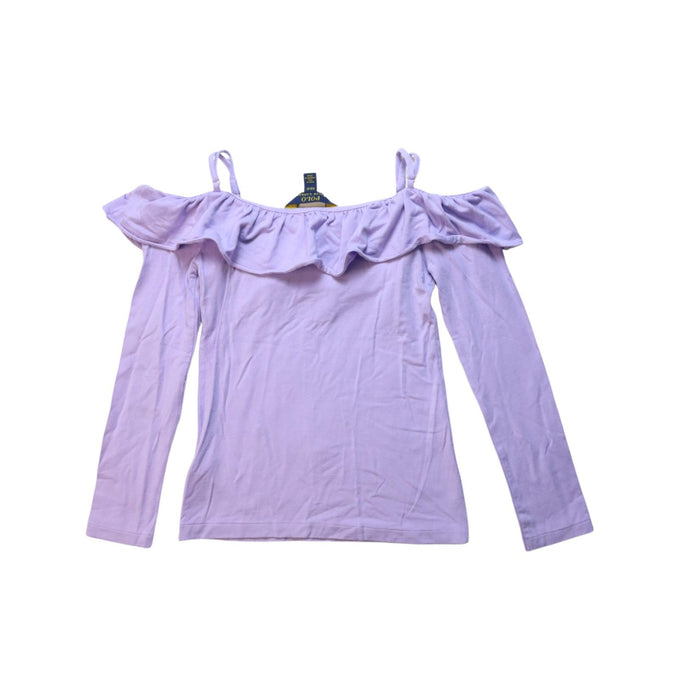 A Purple Long Sleeve Tops from Polo Ralph Lauren in size 8Y for girl. (Back View)