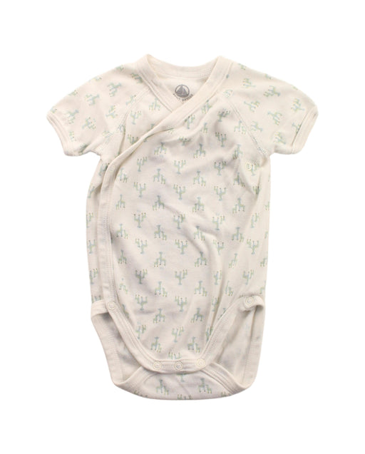 A White Short Sleeve Bodysuits from Petit Bateau in size 0-3M for neutral. (Front View)