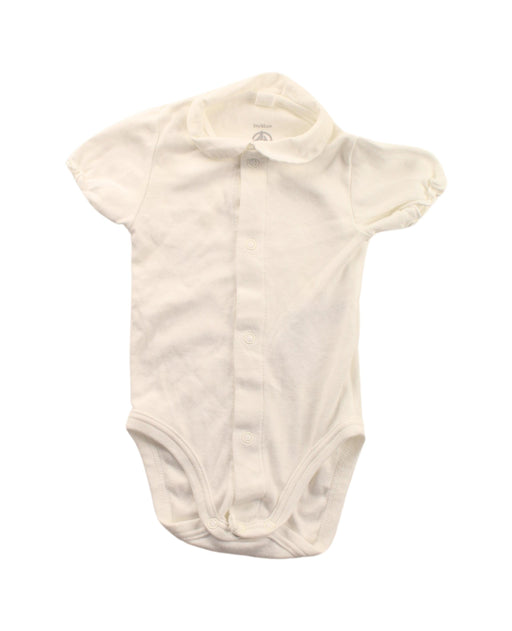 A White Short Sleeve Bodysuits from Petit Bateau in size 0-3M for girl. (Front View)