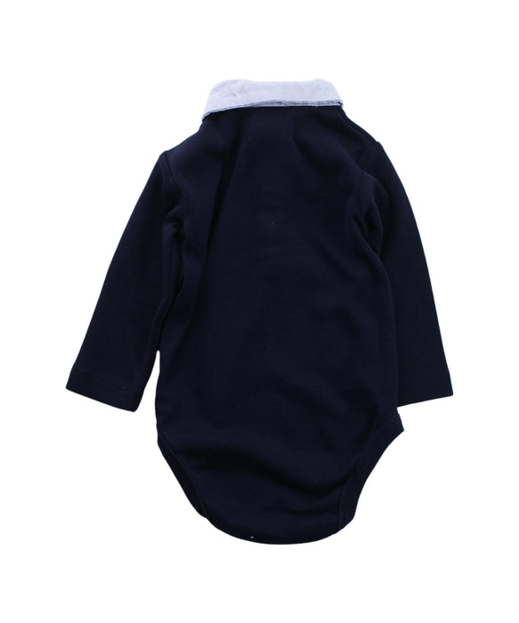 A Blue Long Sleeve Bodysuits from Jacadi in size 3-6M for boy. (Back View)