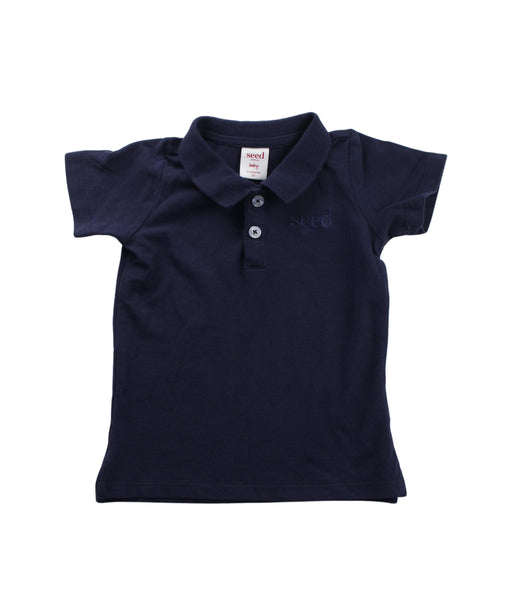 A Blue Short Sleeve Polos from Seed in size 3-6M for boy. (Front View)