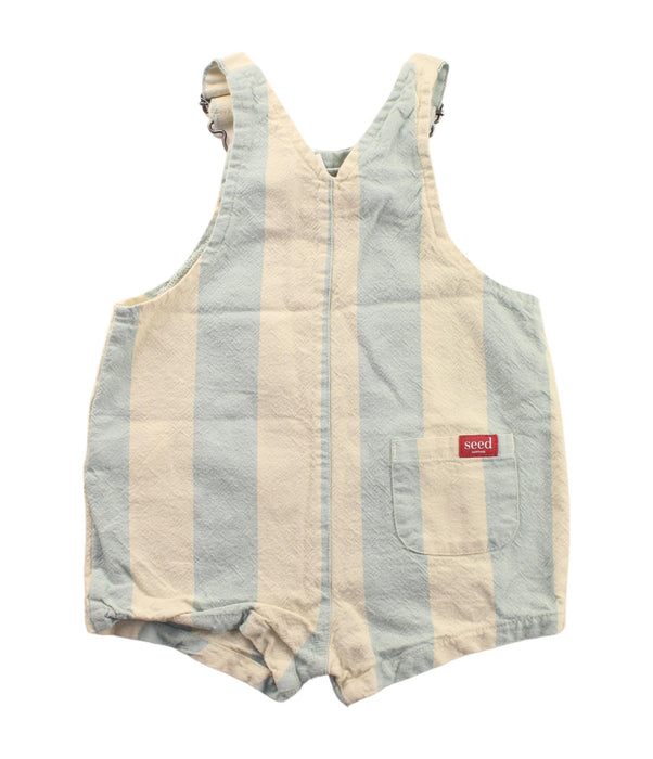 A Green Overall Shorts from Seed in size 3-6M for boy. (Back View)