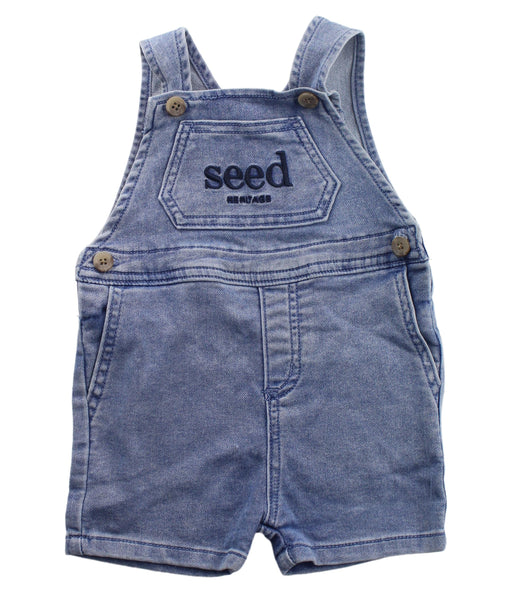 A Blue Overall Shorts from Seed in size 3-6M for boy. (Front View)