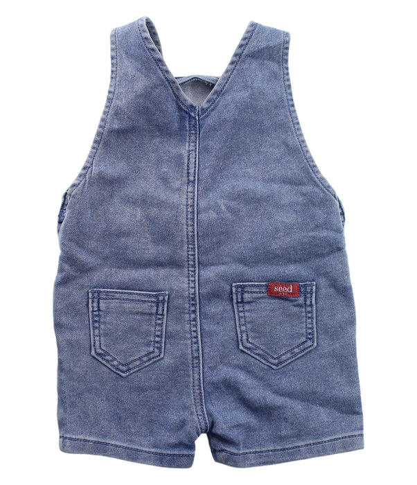 A Blue Overall Shorts from Seed in size 3-6M for boy. (Back View)