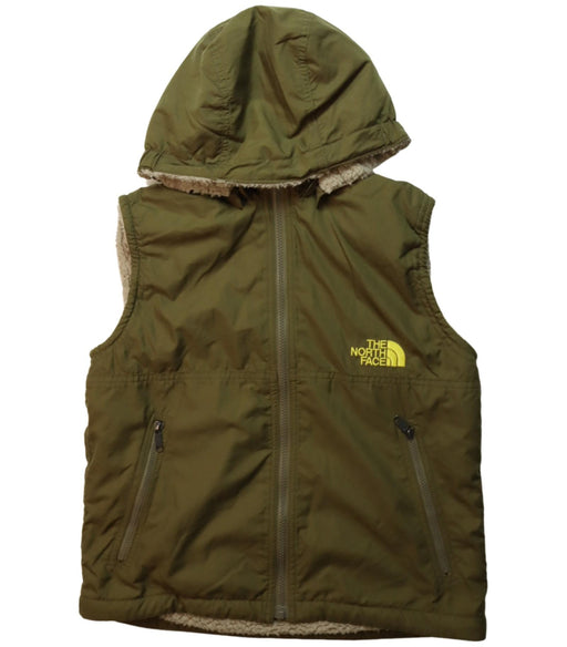 A Green Outerwear Vests from The North Face in size 7Y for boy. (Front View)