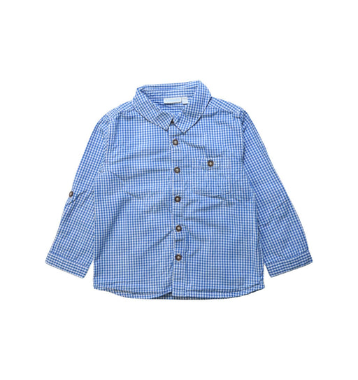 A Blue Long Sleeve Shirts from Jojo Maman Bébé in size 3T for boy. (Front View)