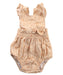 A Beige Short Sleeve Bodysuits from India & Grace in size 3-6M for girl. (Front View)