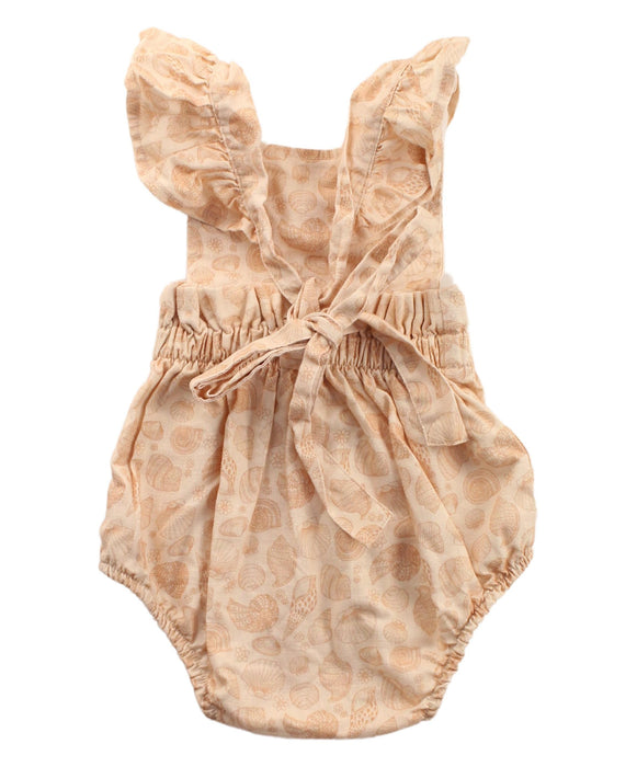 A Beige Short Sleeve Bodysuits from India & Grace in size 3-6M for girl. (Back View)