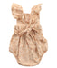 A Beige Short Sleeve Bodysuits from India & Grace in size 3-6M for girl. (Back View)