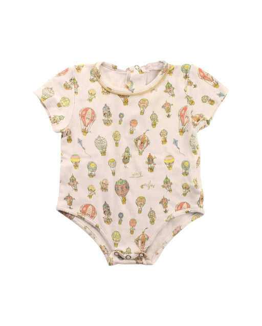 A White Short Sleeve Bodysuits from Atelier Choux in size 6-12M for girl. (Front View)