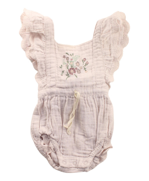 A Beige Short Sleeve Bodysuits from Jamie Kay in size 3-6M for girl. (Front View)