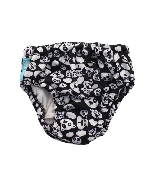A Black Swim Diapers from Charlie Banana in size 6-12M for boy. (Front View)