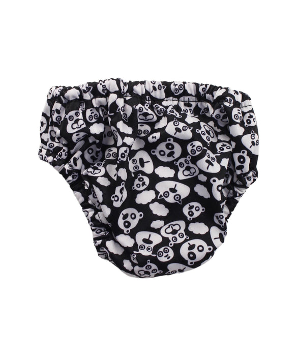 A Black Swim Diapers from Charlie Banana in size 6-12M for boy. (Back View)