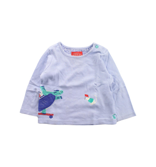 A Purple Long Sleeve T Shirts from Joules in size 6-12M for girl. (Front View)