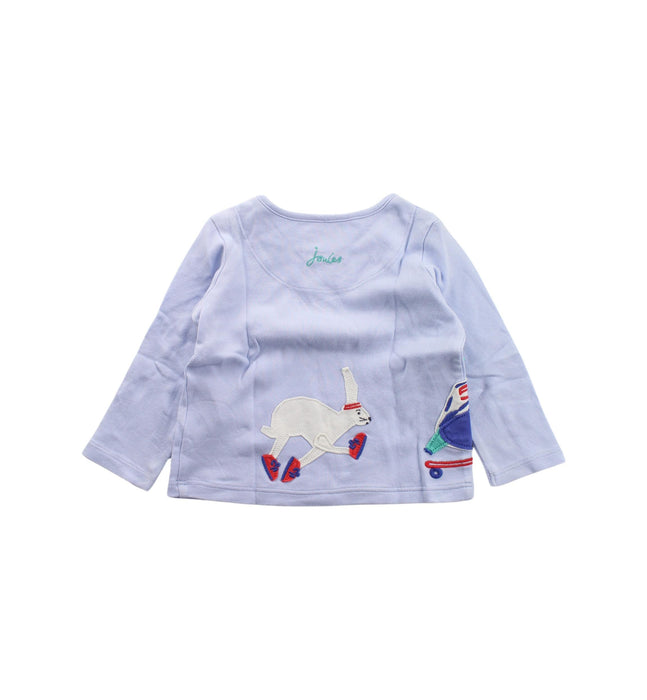 A Purple Long Sleeve T Shirts from Joules in size 6-12M for girl. (Back View)
