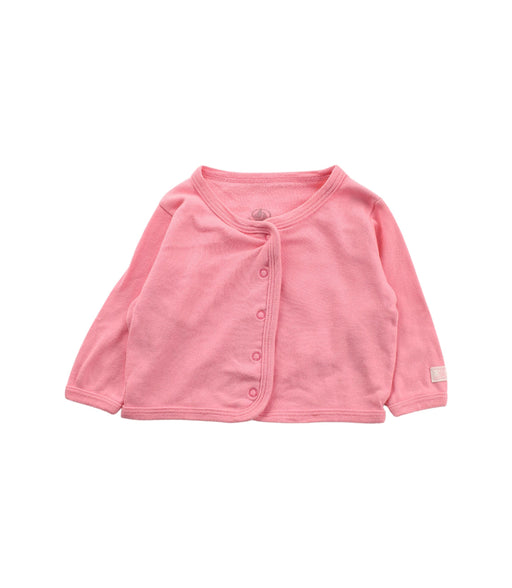 A Pink Cardigans from Petit Bateau in size 0-3M for girl. (Front View)
