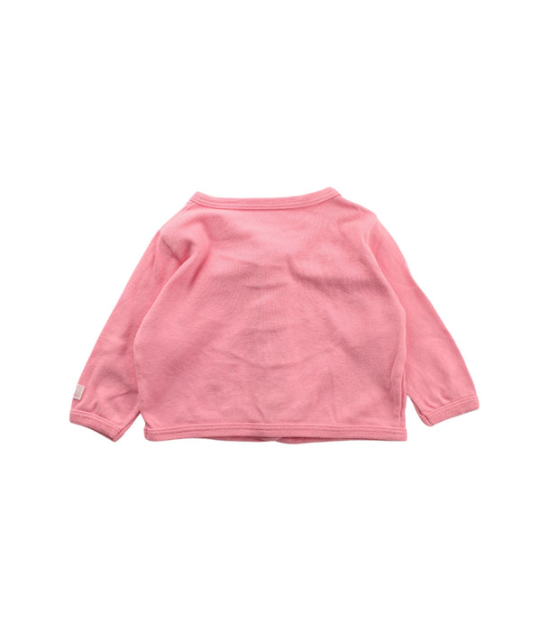 A Pink Cardigans from Petit Bateau in size 0-3M for girl. (Back View)