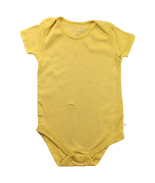 A Yellow Short Sleeve Bodysuits from Frugi in size 6-12M for boy. (Front View)