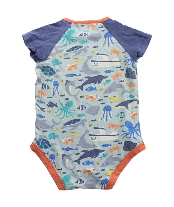 A Blue Short Sleeve Bodysuits from Frugi in size 12-18M for boy. (Back View)
