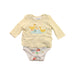 A Yellow Long Sleeve Bodysuits from Frugi in size 0-3M for girl. (Front View)