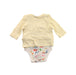 A Yellow Long Sleeve Bodysuits from Frugi in size 0-3M for girl. (Back View)